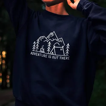 Eventyr Er Derude Kvinder Sweatshirt Mountain Harajuku Hoodie Tumblr Grafisk Langærmet Trøjer Camping Toppe Dropshipping 5