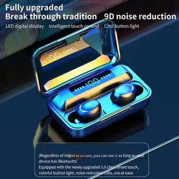 F9-5C-TWS Digital Bluetooth-5.0 Trådløse 9D Stereo Lyd HiFi Sport Hovedtelefoner Intelligent Fingeraftryk Touch smertefri operation 0