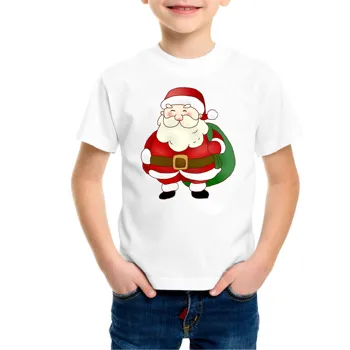 Familien Jul Udstyr Tshirt Santa Claus Print Mor Og Datter, Far Og Søn Korte Ærmer Matchende Udstyr Familie