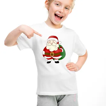 Familien Jul Udstyr Tshirt Santa Claus Print Mor Og Datter, Far Og Søn Korte Ærmer Matchende Udstyr Familie 3