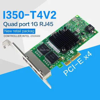 FANMI I350-T4V2 4-Port Gigabit Ethernet PCI-Express X4 intel I350AM4 Server Adapter netværkskort 0