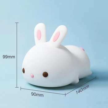 Farverige Rabbit Silikone LED Nat Lys USB-Genopladelige Baby Soveværelse Nat Lampe Touch Sensor Lys til Børn, Baby Gave 5