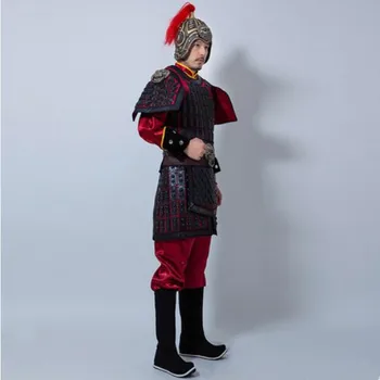 Film TV historiske generelt rustning tøj kinesiske antikke soldat kostumer til mænd kriger uniform til foto-studio halloween party 1