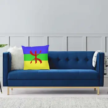 Flag Amazigh Firkantet Pude Tilfælde Af Dekorative Puder Drapeau Amazigh Berber Vintage Pudebetræk 5