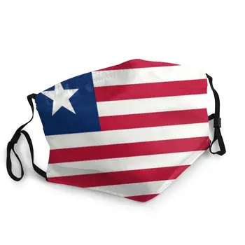 Flag Liberia Maske Anti Støv Vaskbar Ansigtsmaske Beskyttelse Cover Unisex Respirator Munden-Dæmpe 3
