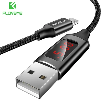 FLOVEME LED Digital USB-Kabel til iPhone XR Micro USB Type C Mobiltelefon, Kabel-Opladning-Tråd til Samsung Xiaomi Redmi Note 7 3