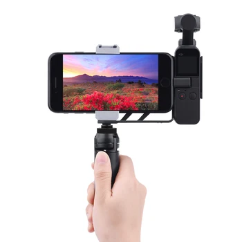 Foldbar telefonholder Adapter Clip Selfie Montere Metal Stativ Med Strop til DJI Osmo Lomme 2 Håndholdte Kamera Gimbal Tilbehør 1