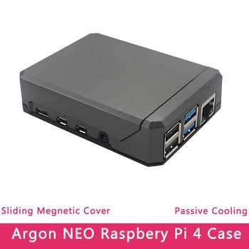 For Argon NEO for Raspberry Pi 4 Tilfælde Aluminium Metal Shell Glidende netic Dække Passiv Køling af Silicium kølepladen 2