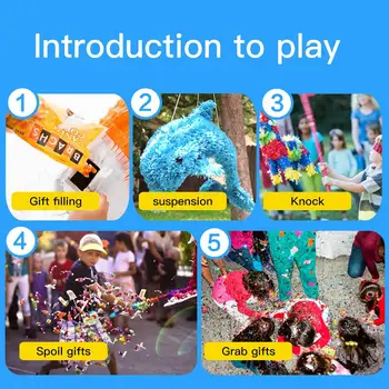 For Donkey Pinata Rainbow Kids Fødselsdag Part Forsyninger Spil Mini Legetøj Konfetti, Slik Rekvisitter Stick Simulering Æsel For Børn 2
