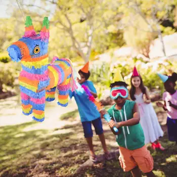 For Donkey Pinata Rainbow Kids Fødselsdag Part Forsyninger Spil Mini Legetøj Konfetti, Slik Rekvisitter Stick Simulering Æsel For Børn 5