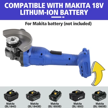 For Makita Batteri 18V 800W 125mm Børsteløs Trådløse Indvirkning Vinkelsliber uden batteri, Værktøj skæremaskine Poler 4