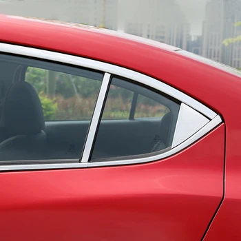 For Mazda 3 Axela 2019 2020 Rustfrit stål Bil Vindue Søjle Indlæg Dække Strip Trim Mærkat bil styling Tilbehør 3