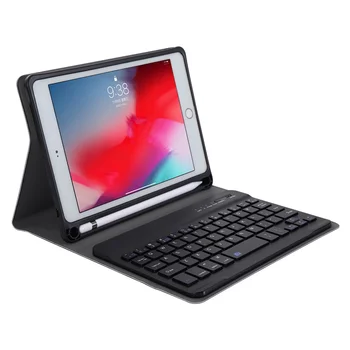For Nye iPad mini 5 Slanke Smart Folio Stand PU Læder Cover Med Apple Blyant Indehaveren+Aftageligt Bluetooth Tastatur 0