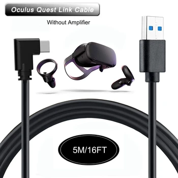 For Oculus Quest 2 Link Kabel 16Ft Virtual Reality-Headset, USB-Kabel 3.2 Gen 1 til 5 gbps Gaming PC, VR-Tilbehør 5