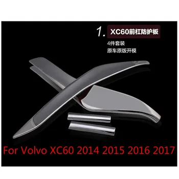 For Volvo XC60 2016 2017 Høj kvalitet ABS Chrome Front Gitter Omkring Trim Racing Grill Trim Bil-Bil styling-dækker 0