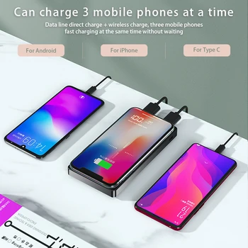 For Xiaomi Wireless Power Bank 20000mAh Hurtig Oplader Powerbank 20000 mAh Ekstern Batteri til iPhone 6s 7 8 11 XS ANTAL Samsung LG 4