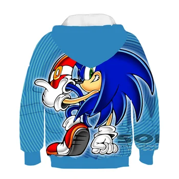 Foråret Efteråret Sonic 3D-Print Hættetrøjer Til Teen Piger Baby Dreng Børn Hooded Sweatshirt Børn Tøj med Lange Ærmer Pullover Top 5
