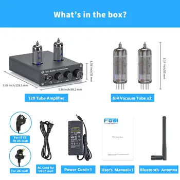 Fosi Audio Bluetooth-Rør Forstærker Stereo Lyd 50W TPA3116D2 Power Amp Bærbare hovedtelefonforstærker For Hjem Passive Højttalere 1