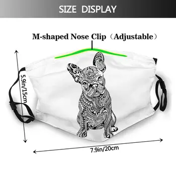 Fransk Bulldog Munden ansigtsmaske Polynesiske fransk Bulldog Facial Mask Cool Mode med 2 Filtre for Voksne