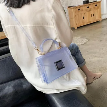 Frostet Transparent Kvinder Taske Bolso Mujer Sommer Mode Klart Skuldertaske Top Håndtag Damer Hånd Crossbody Tasker Messenger Bag 4