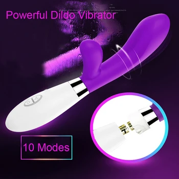 G Spot Dildo Rabbit Vibrator Sex Legetøj til Kvinder Silikone Dual Vibration Kvindelige Vagina, Klitoris Massager Masturbator Sex Værktøjer