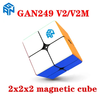 GAN249 V2/V2 M cubo 2x2x2 Magnetiske magic puzzle Game cube GAN 249 V2/V2 M 2x2 magnet Magic Cube for voksne, børn Legetøj Speed Cube 85