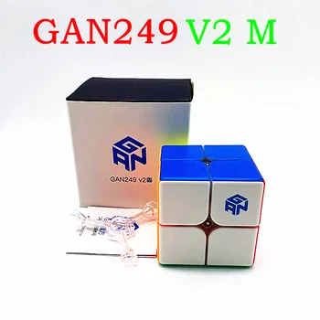 GAN249 V2/V2 M cubo 2x2x2 Magnetiske magic puzzle Game cube GAN 249 V2/V2 M 2x2 magnet Magic Cube for voksne, børn Legetøj Speed Cube 4