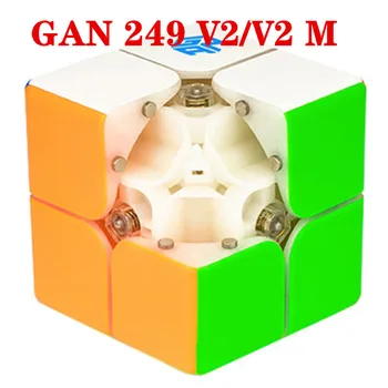GAN249 V2/V2 M cubo 2x2x2 Magnetiske magic puzzle Game cube GAN 249 V2/V2 M 2x2 magnet Magic Cube for voksne, børn Legetøj Speed Cube 5