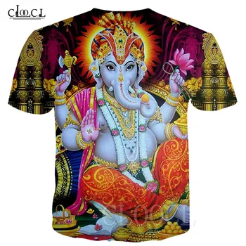 Ganesha Sommer T-shirt 3D-Print Hinduistiske Gud for Visdom, Ganesha Tshirt Mænd Kvinder Kort Ærme Hip Hop Harajuku Sweatshirts t-Shirt 0