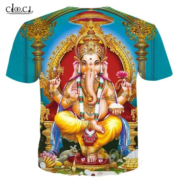 Ganesha Sommer T-shirt 3D-Print Hinduistiske Gud for Visdom, Ganesha Tshirt Mænd Kvinder Kort Ærme Hip Hop Harajuku Sweatshirts t-Shirt 2