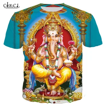 Ganesha Sommer T-shirt 3D-Print Hinduistiske Gud for Visdom, Ganesha Tshirt Mænd Kvinder Kort Ærme Hip Hop Harajuku Sweatshirts t-Shirt 3