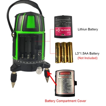 Genopladelige Almindeligt Lithium Batteri Laser-Niveau For 3D Grøn Rød Stråle Self Leveling 360 Lodret Vandret Plan Værktøjer 4