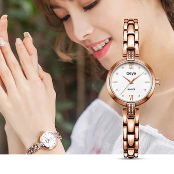 Geya Hot Salg Japan Miyota 2035 Kvinder Se Luksus-Mode Rose Guld Vandtæt Kvarts Damer Armbåndsur Elegant Armbånd Ur 5