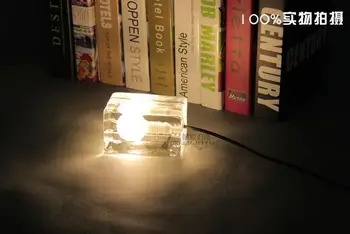 Glas blok is lampe bordlampe ice cube bordlampe design house bed room bog lampe 1