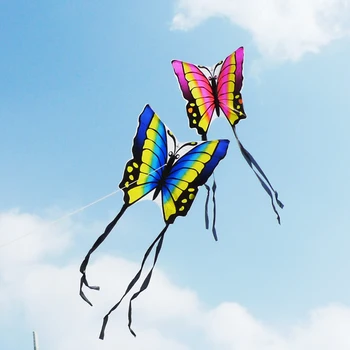 Gratis levering af høj kvalitet sommerfugl dragen med håndtag linje børn kite flyvende legetøj nem kontrol ripstop nylon fugle eagle kite 3450