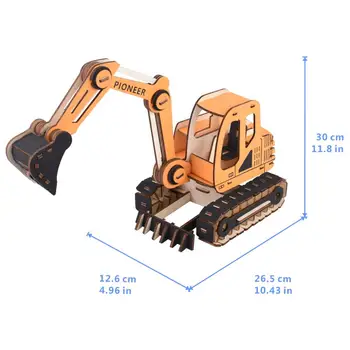 Gravemaskine DIY 3D Træ-Puslespil Woodcraft Montage Kit Skære Træ Legetøj i Julegave 3121 0