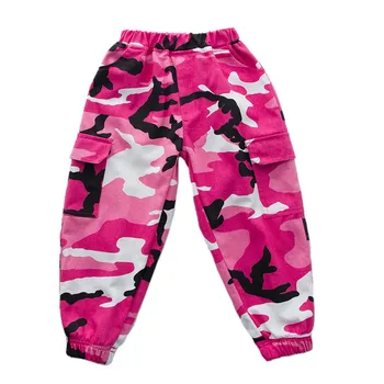 Grå Pink Camouflage Bukser Børn Hip Hop Tøj til Piger Jazz Bukser Kostumer Ballroom Dancing Tøj Tøj 4