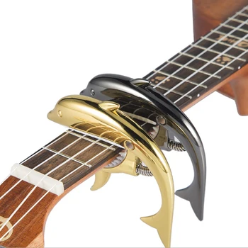 Guitar Capo Zink legering Delfin Form Capo Guitar Tilbehør Kit Akustisk Klassisk, Ukulele Tone Tilpasning Capo GP108 3