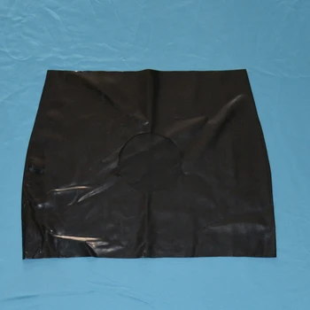 Gummi naturlig latex nederdel med hip hul naturlig gummi fetish mini nederdele 0