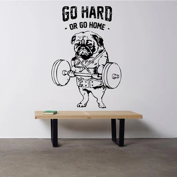 Gå Hårdt Eller Gå Hjem, Vinyl Klistermærke Fitness Logo Sport Uddannelse Vægmaleri Franske Dog Crossfit Trænings-Og Klub Decal Kunst A743 0