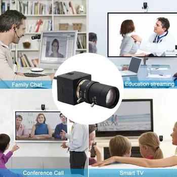 H. 264 CCTV Sony IMX322 5-50 mm Varifocal Linse Mini-USB-Webcam-Kamera, 1080P HD-Android, Linux Windows til PC Video-Konference 4