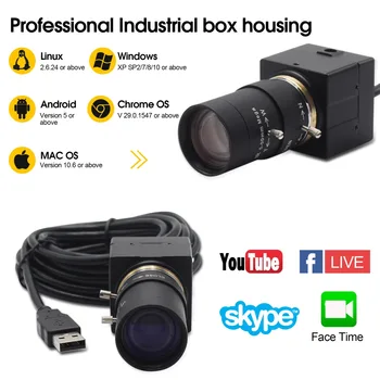 H. 264 CCTV Sony IMX322 5-50 mm Varifocal Linse Mini-USB-Webcam-Kamera, 1080P HD-Android, Linux Windows til PC Video-Konference 5