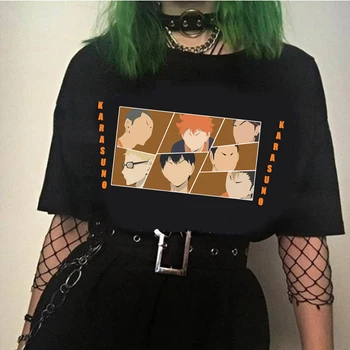 Haikyuu Sjove T-Shirt til KVINDER Cool Anime Harajuku T-shirt til Sommeren Hip Hop t-shirt for kvinder Top Streetwear t-Shirts Kvinder 90'erne Pige 1