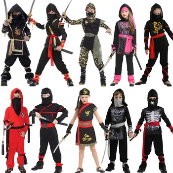 Halloween Kostumer Til Drenge Dragon Ninja Anime Kostume Piger Kriger Carnival Cosplay Fancy Kjole Part Op For Kids Børn 3