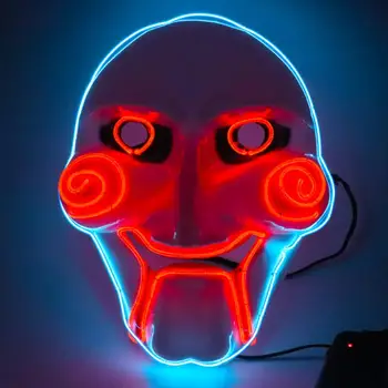 Halloween Maske LED Lys Glødende Cosplay Horror Joker Maske Skrig Kraniet Mask Predator Halloween Masker til maskebal 12439