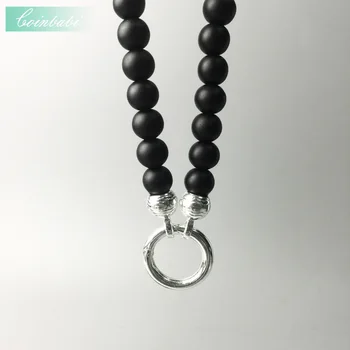 Halskæde Sort Obsidian Trendy Gave Til Kvinder & Mænd Style Smykker, sølv farve, nye Mode part Smykker 3