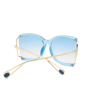 Halvdelen Ramme Overdimensionerede Solbriller Kvinder 2020 Luksus Kvadrat Sol Briller Kvindelige Vintage Mode Sommer Strand Nuancer Gradient Briller