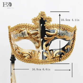 H&D Musik Udsøgt Kvinder Venetiansk Maske Cosplay Maskerade Mardis Gras Party Dekorative Mask (Sort) 3992