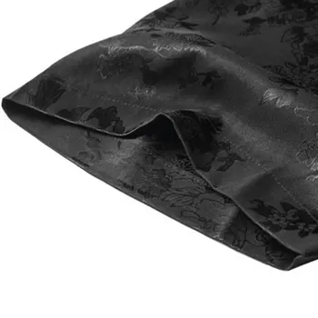 Harajuku Mænd Shirts Black Flower Print Korte Ærmer Enkelt Breasted Løs Skjorte 2020 Hip Hop Stranden Casual Streetwear Unisex 3