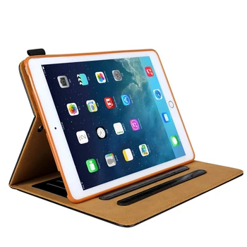 Haweel Tablet Tilfælde Crazy Horse Tekstur Vandret Flip etui til iPad 9.7 (2018) (2017) med Indehaveren & Card Slots Tilbehør 2